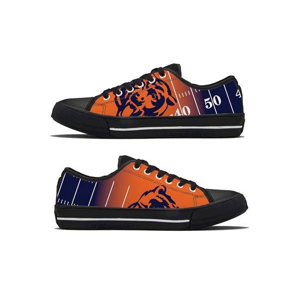 Women's Chicago Bears Low Top Canvas Sneakers 001 Women's Chicago Bears Low Top Canvas Sneakers 001